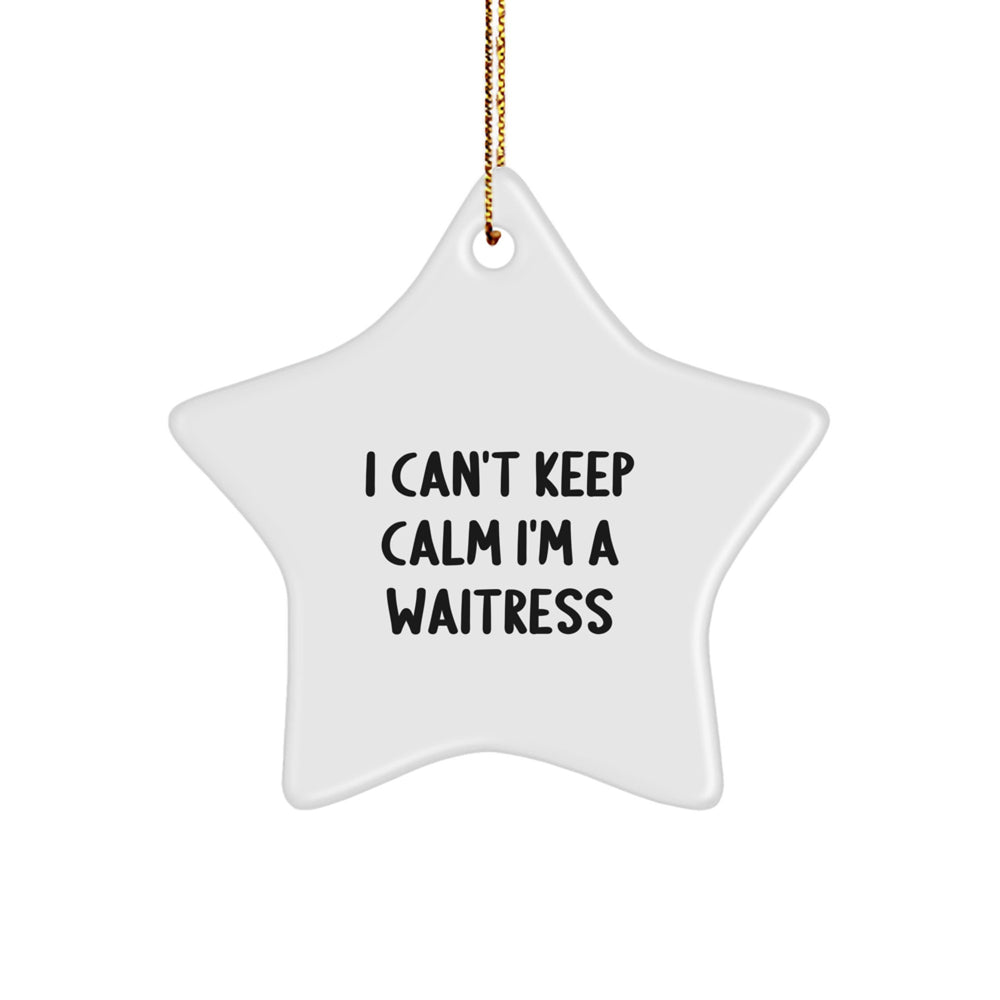 Funny I Cant Keep Calm I'm A Waitress Star Ornament Gifts from Women for Christmas - Image 1