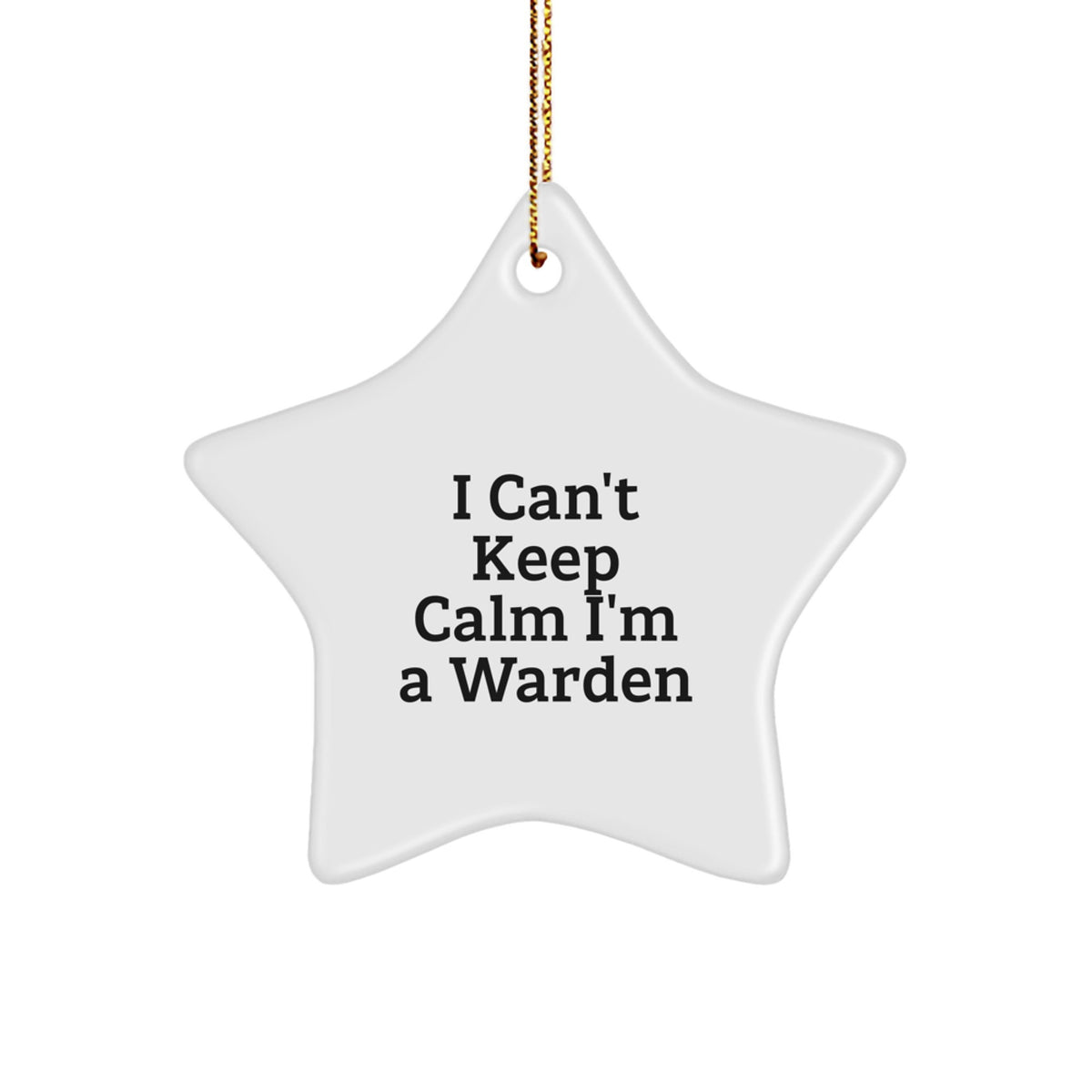 Funny Warden Star Ornament Gift for Men, Women, Friends, Coworkers, Family - 'I Can't Keep Calm I'm A Warden' Christmas Unique Gift - Image 1