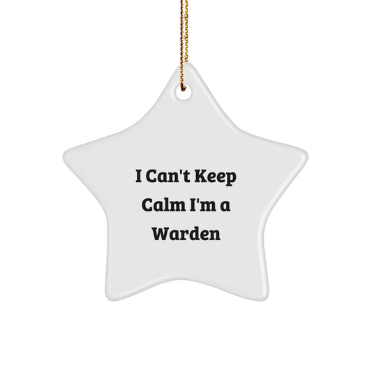 Funny Warden Star Ornament Gifts from Men to Friends for Christmas - Image 1
