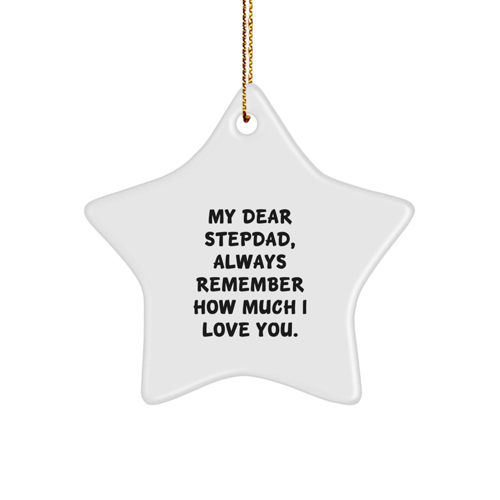 Cute Funny Gifts from Men to Stepdad Star Ornament for Christmas - Image 1