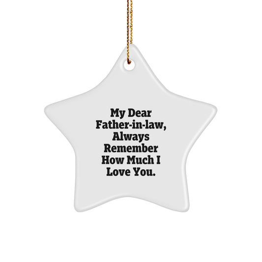 Funny and Inspirational Star Ornament for Father-in-law Gifts from Family, Perfect for Christmas Unique Gifts for Him, Gifts for Dad, Father's Gift Ideas - Image 1