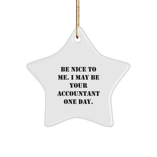 Funny Quotes Accountant Gifts Christmas Star Ornament, Gifts for Accountant Friends and Family, Gifts from Coworkers - Image 1