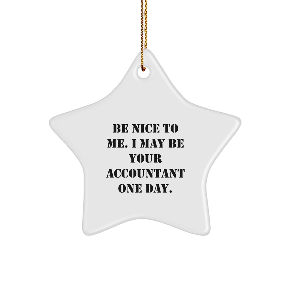 Funny Quotes Accountant Gifts Christmas Star Ornament, Gifts for Accountant Friends and Family, Gifts from Coworkers - Image 1