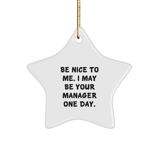 Funny Gifts from Friends to Manager - Star Ornament Be Nice To Me One Day - Christmas Unique - Image 1