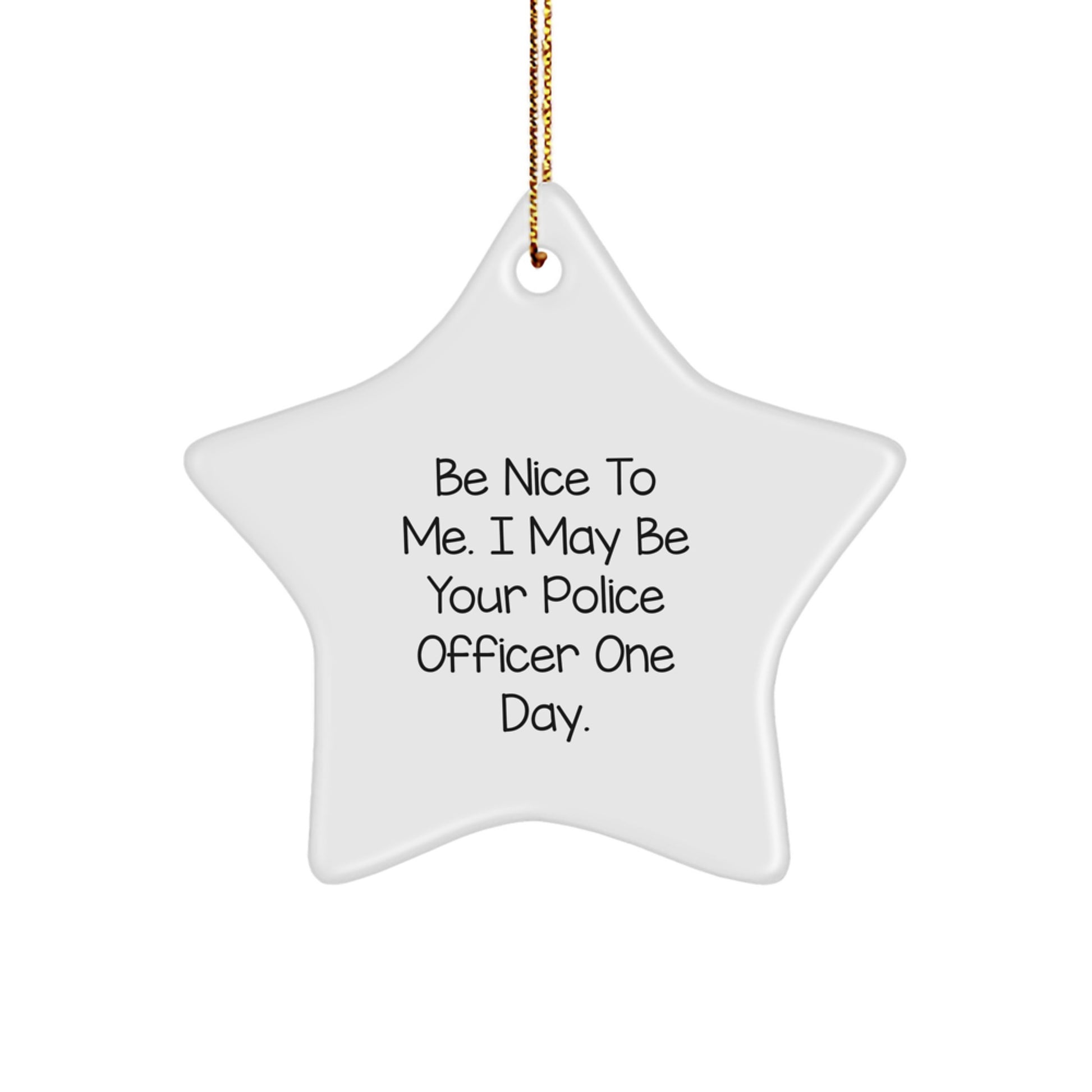 Funny Police Officer Star Ornament, Gifts from Family to Police Officer, Christmas Unique Gifts for Police Officer Friends - Image 1