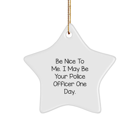 Funny Police Officer Star Ornament, Gifts from Family to Police Officer, Christmas Unique Gifts for Police Officer Friends - Image 1