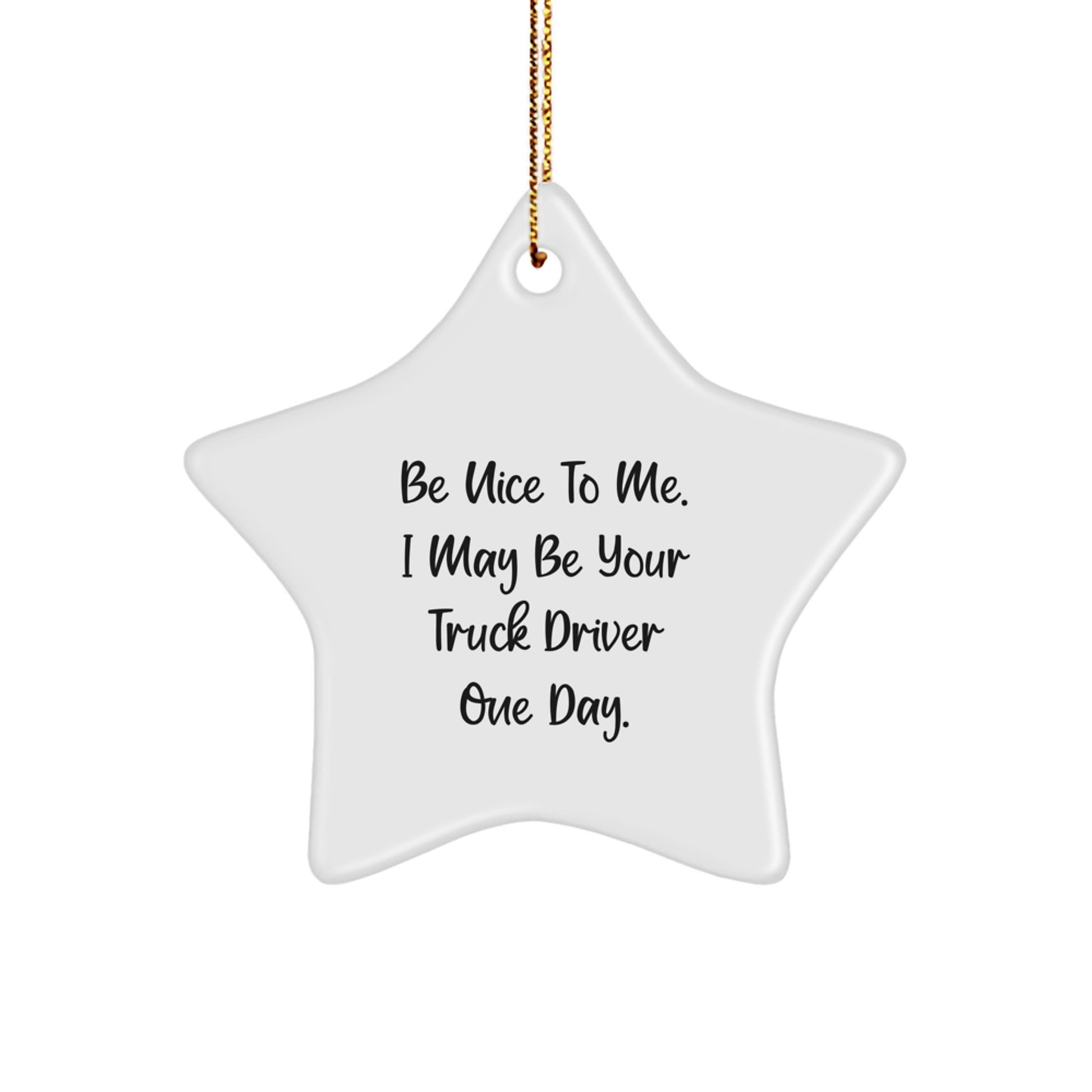 Funny Truck Driver Star Ornament Gifts from Friends and Family for Men and Women - Be 'Nice' One Day - Image 1