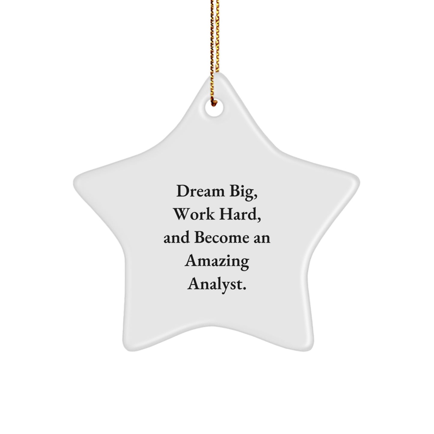 Funny Analyst Gifts, Work Hard Star Ornament, Christmas Unique Gifts from Family to Friends, Inspirational Quote for Men, Women, Coworkers, Family - Image 1
