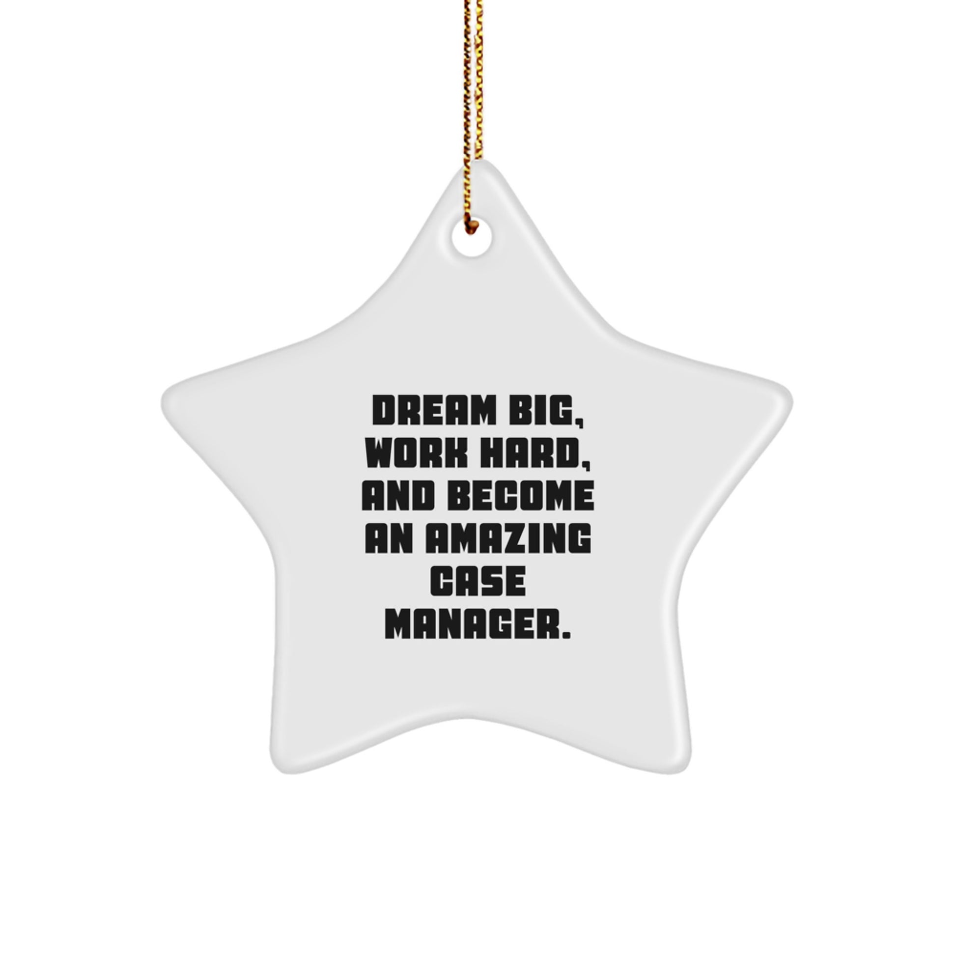 Funny Inspirational Gifts from Men to Case Manager Friends - Star Ornament Dream Big Work Hard - Image 1