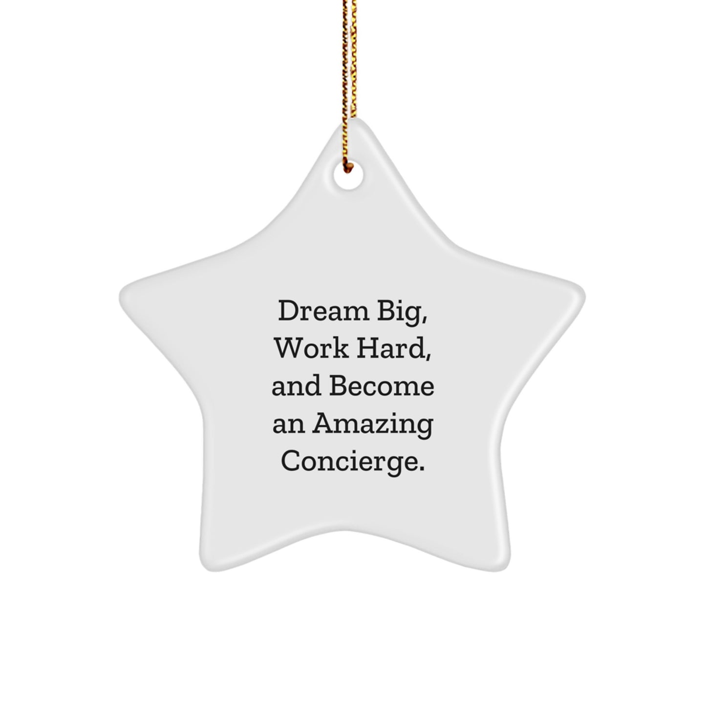Dream Big Gifts for Men, Women, Friends, Family - Concierge Star Ornament, Funny Quote, White Star Shaped, Christmas Unique Gifts from Concierge Enthusiasts - Image 1