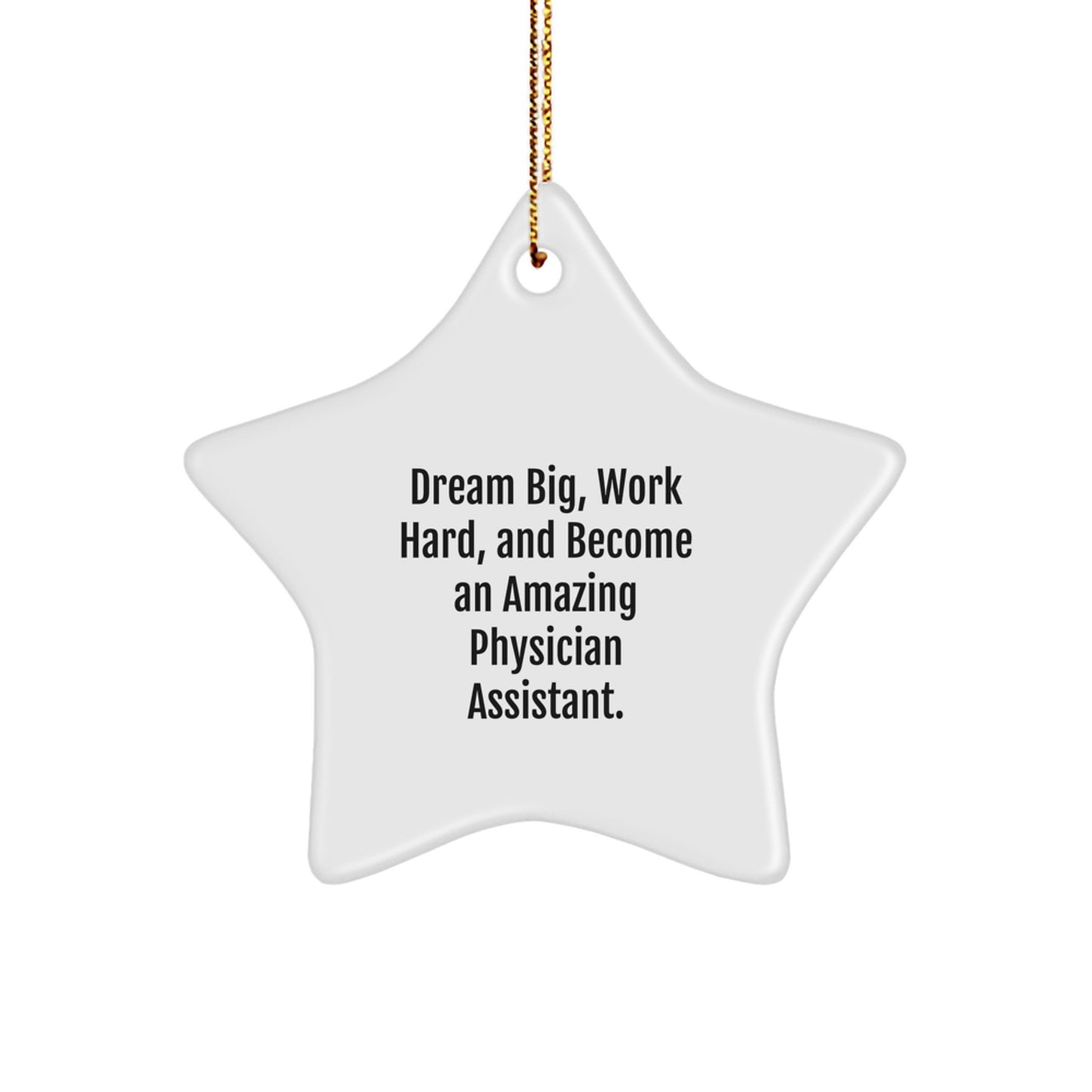 Inspiring Physician Assistant Christmas Unique Gift Star Ornament Dreams Big Work Hard - Image 1