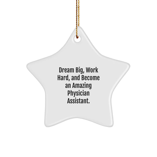 Inspiring Physician Assistant Christmas Unique Gift Star Ornament Dreams Big Work Hard - Image 1
