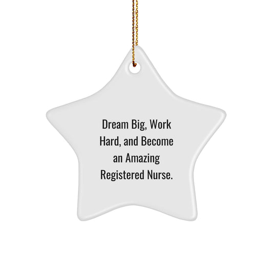 Gifts from Family for Inspirational Registered Nurse Star Ornament, Dream Big and Work Hard, Unique Christmas Decorations - Image 1