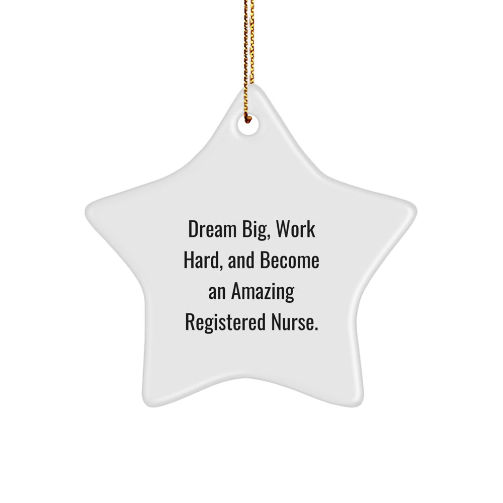Gifts from Family for Inspirational Registered Nurse Star Ornament, Dream Big and Work Hard, Unique Christmas Decorations - Image 1