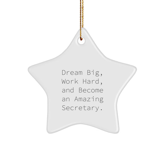 Secretary Keepsake Christmas Ornament for Him Dream Big Work Hard Gift - Image 1