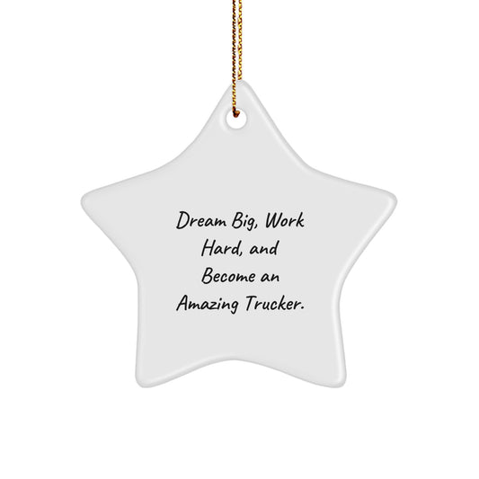 Funny Trucker Star Ornament Gifts from Family for Christmas Unique Trucker Decor - Image 1