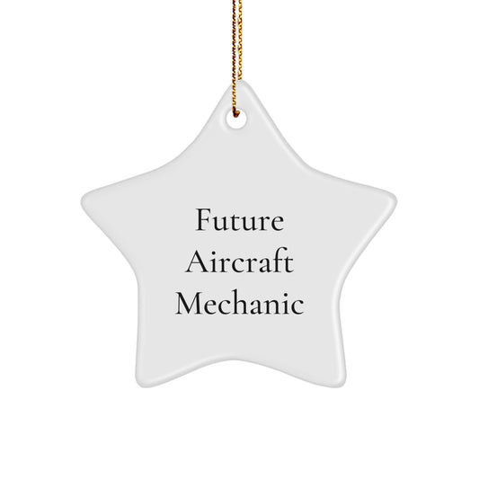 Funny Future Aircraft Mechanic Gifts from Friends, Unique Christmas Star Ornament for Men, Inspirational Plane Mechanic Decorations - Image 1