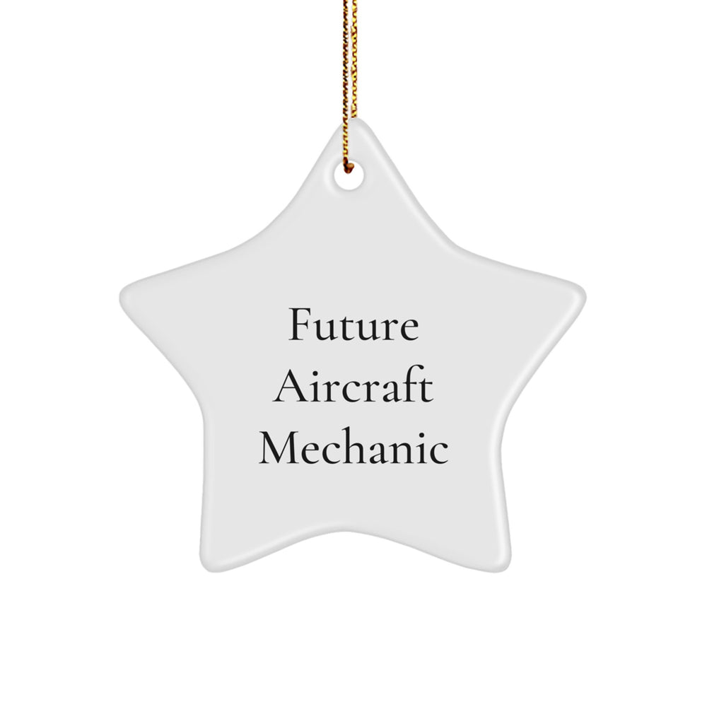 Funny Future Aircraft Mechanic Gifts from Friends, Unique Christmas Star Ornament for Men, Inspirational Plane Mechanic Decorations - Image 1