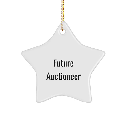 Funny Future Auctioneer Gifts for Auctioneer, Star Ornament Christmas Unique Gifts from Family, Funny Future Auctioneer Star Ornament Christmas Decoration - Image 1