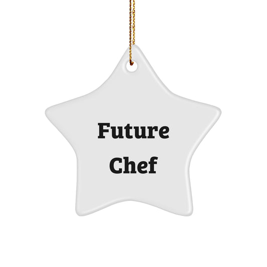 Funny Quote 'Future Chef' Star Ornament Gifts from Family for Chef Friends at Christmas Unique Gifts - Image 1