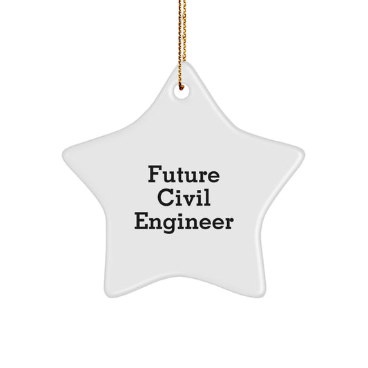 Funny Future Civil Engineer Star Ornament, Civil Engineer Gifts for Christmas, Unique Star Decorations Gifts from Family to Civil Engineer - Image 1