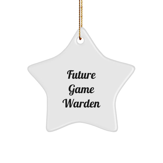 Funny Future Game Warden Gifts from Family, Star Ornament Inspirational Quote for Future Game Wardens, Christmas Unique Gifts - Image 1