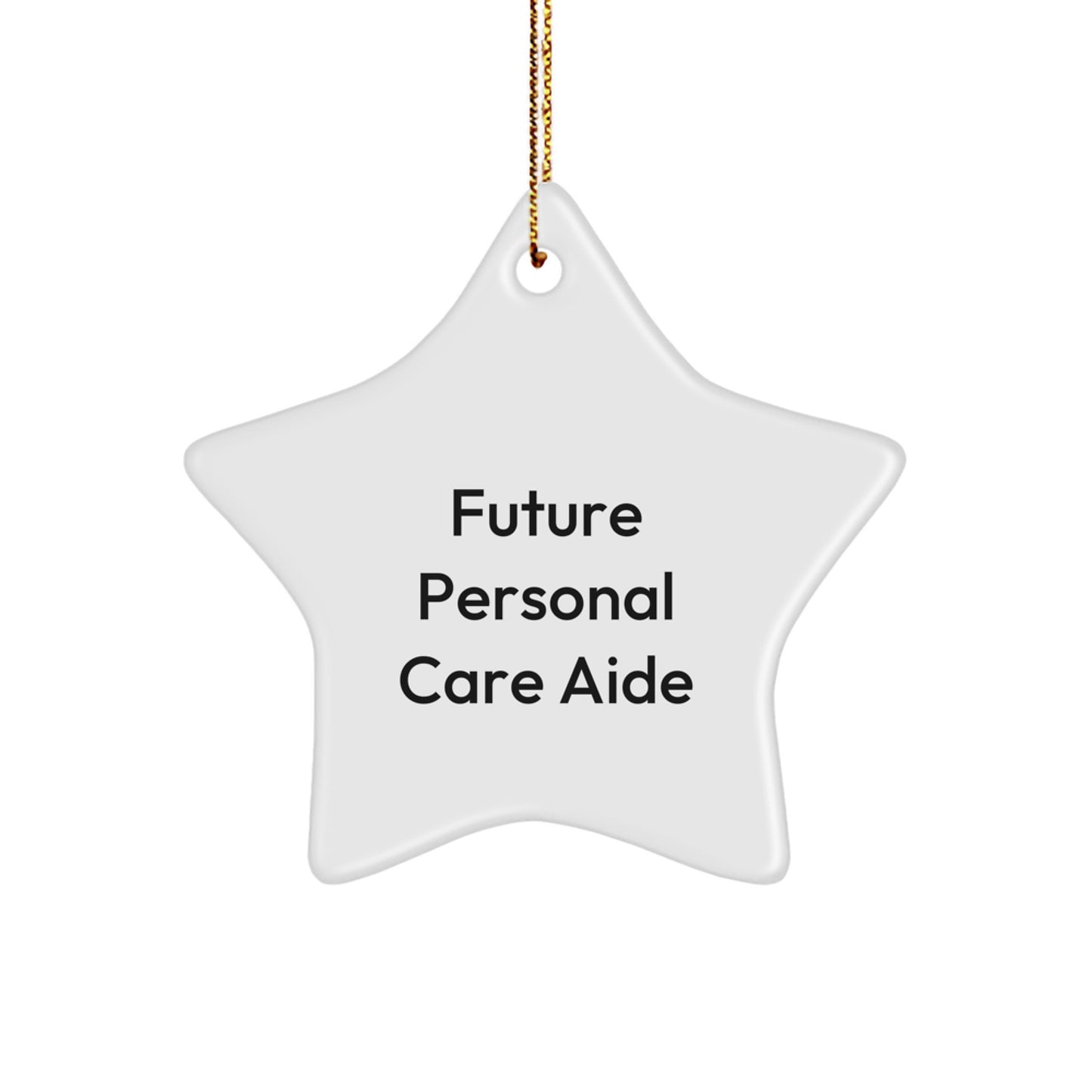 Funny Future Personal Care Aide Gifts from Men to Personal Care Aide for Christmas Star Ornament - Image 1