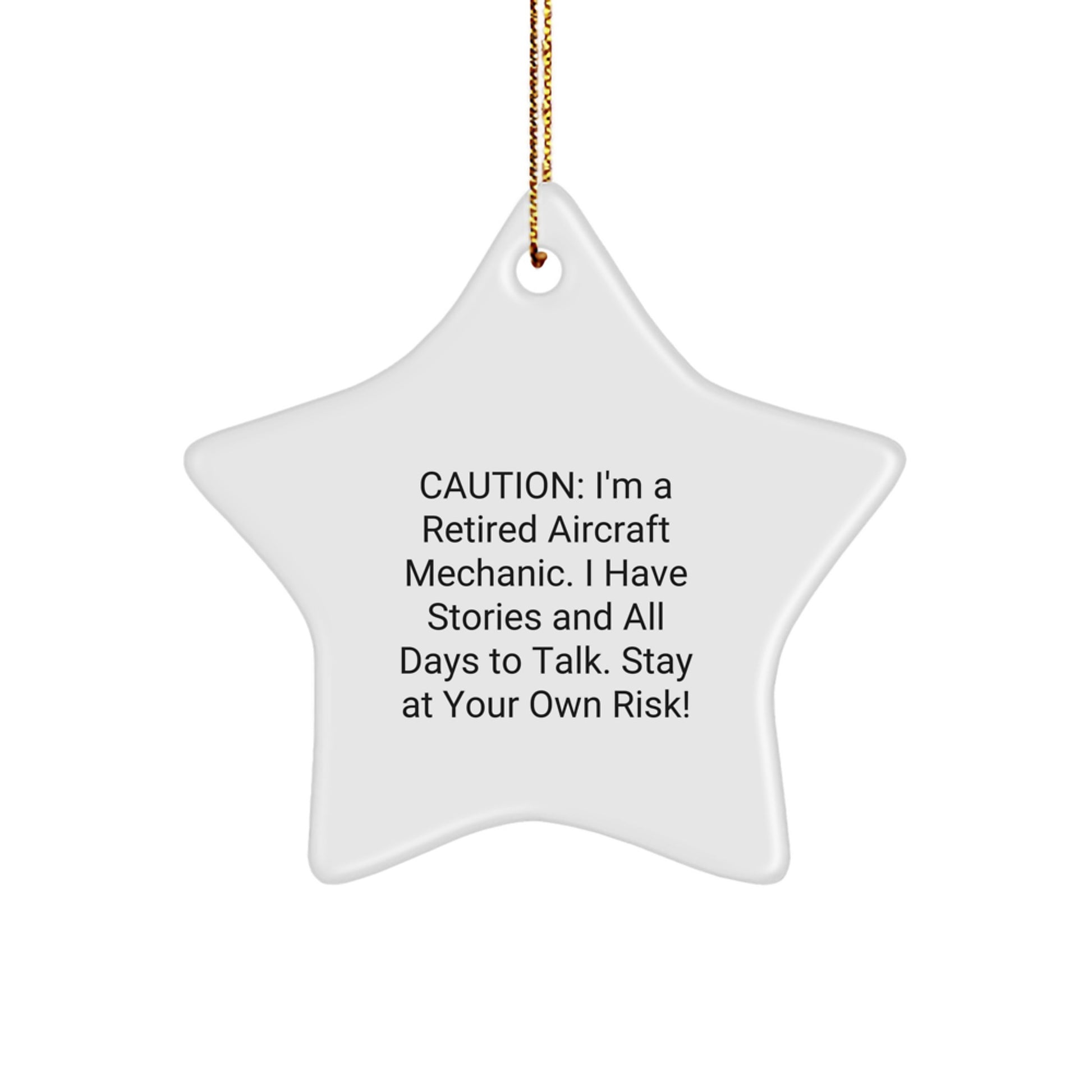 Funny Aircraft Mechanic Christmas Unique Gifts from Friends for Aviation Enthusiasts Star Ornament - Image 1