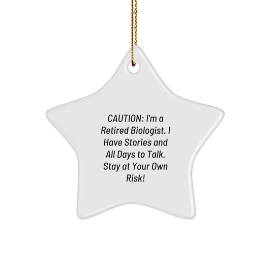 Funny Biologist Gifts from Friends - Retired Biologist Star Ornament, Christmas Unique Gifts for Family, Men, Women, Coworkers, Biologists - Image 1