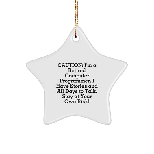 Funny Computer Programmer Star Ornament for Christmas Unique Gifts from Friends to Colleagues - Image 1