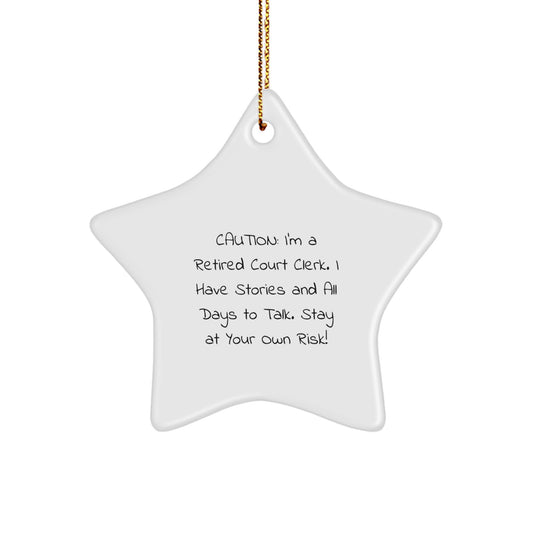 Funny Court Clerk Gifts from Friends and Family - Court Clerk Star Ornament for Christmas Unique Gifts - Image 1