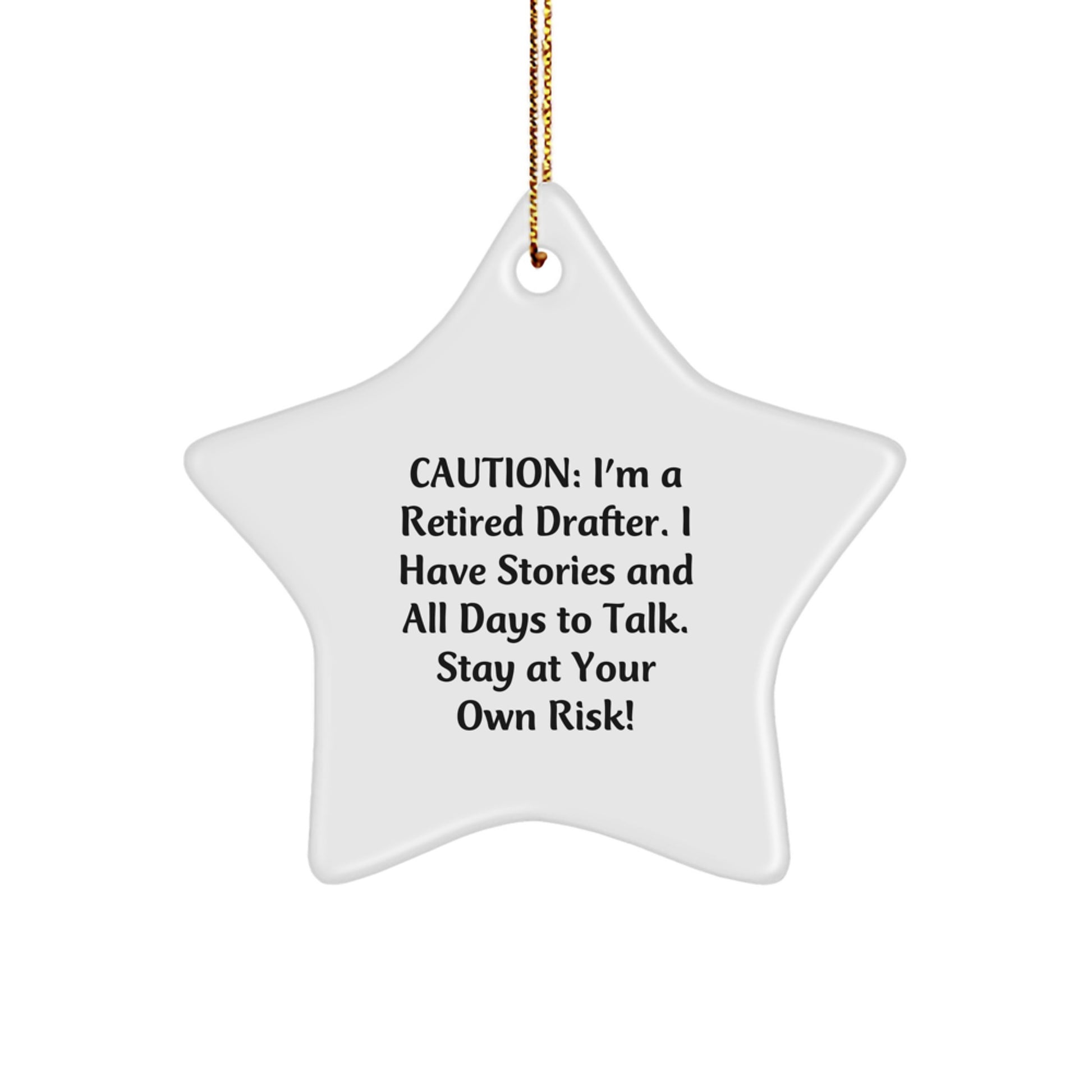 Funny Retired Drafter Gift, Star Ornament for Christmas Unique Gifts from Friends, Drafter Star Decoration for Men or Women Coworkers - Image 1