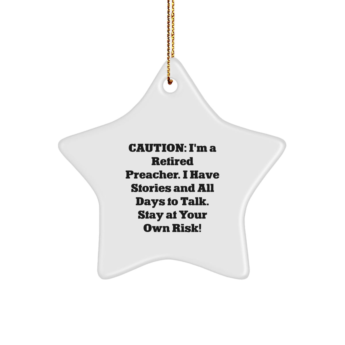 Preacher Gifts from Men - Funny Star Ornament for Preachers, Christmas Unique Decorations - Image 1
