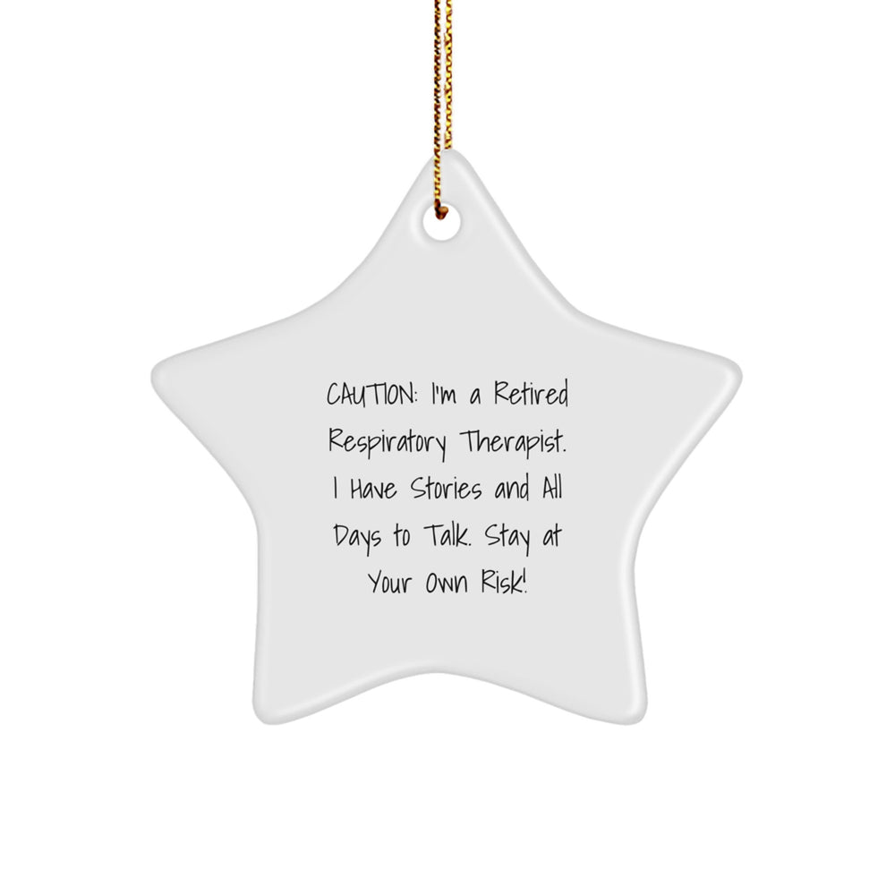 Funny Gifts from Respiratory Therapist Friends - Stay At Your Own Risk! Star Ornament, Respiratory Therapist Christmas Unique Decorations, Gifts for Respiratory Therapist Men Women - Image 1