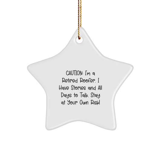 Funny Roofer Gifts from Men - Retired Roofer Star Ornament for Christmas Unique Gifts for Him - Image 1
