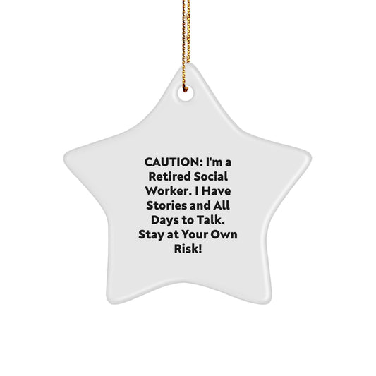 Funny Social Worker Gifts from Friends - Star Ornament for Christmas Unique Gifts for Social Workers - Image 1