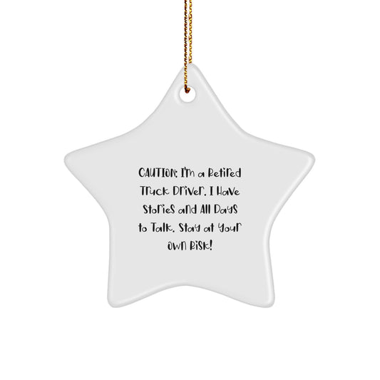 Funny Truck Driver Gifts for Men, Star Ornament - Gifts from Family, Friends, or Coworkers to Truck Drivers, Christmas Unique Gifts - Image 1