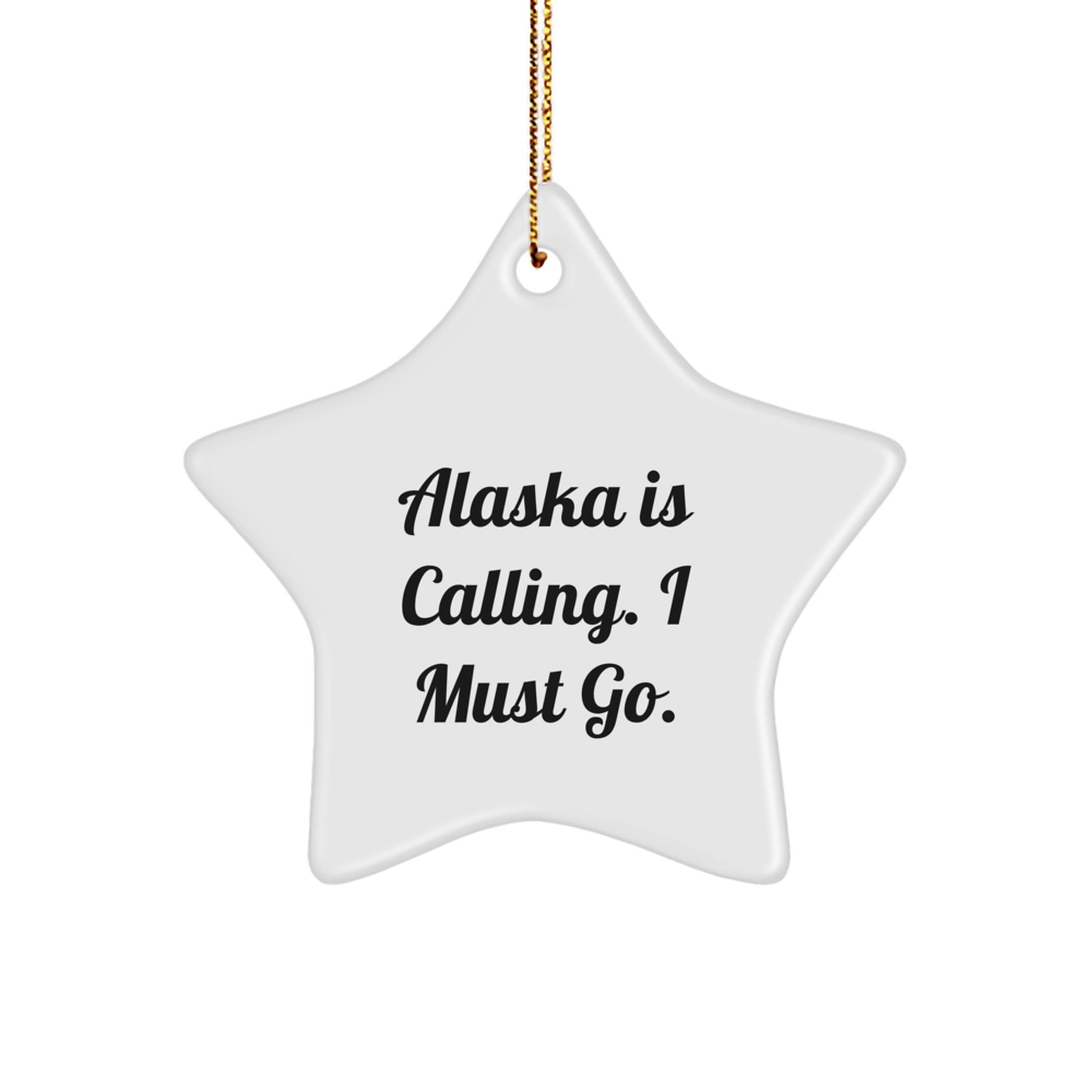 Funny Alaska Star Ornament Gifts from Men to Friends, Unique Christmas Decorations for Alaska Enthusiasts, Inspirational Star Shaped Tree Decor - Image 1