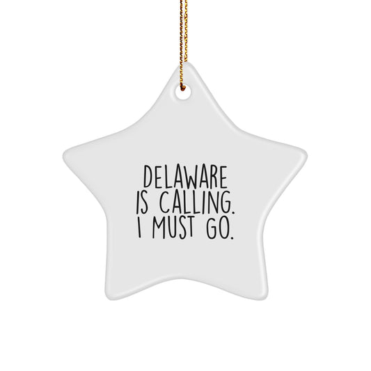 Funny Delaware Star Ornament Gifts from Men to Friends for Christmas Delaware Is Calling - Image 1