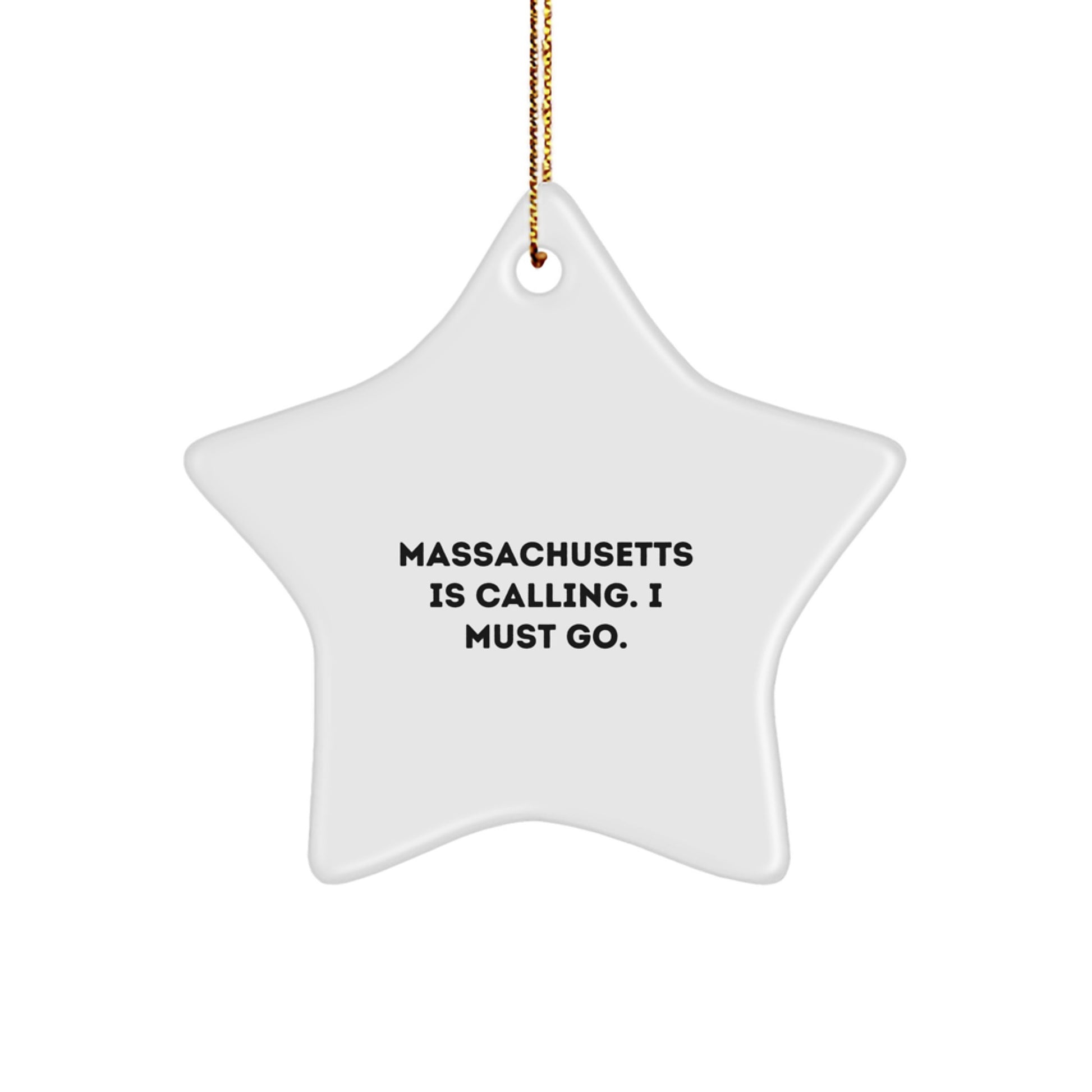 Massachusetts Star Ornament Gifts from Men to Massachusetts Friends at Christmas - Image 1