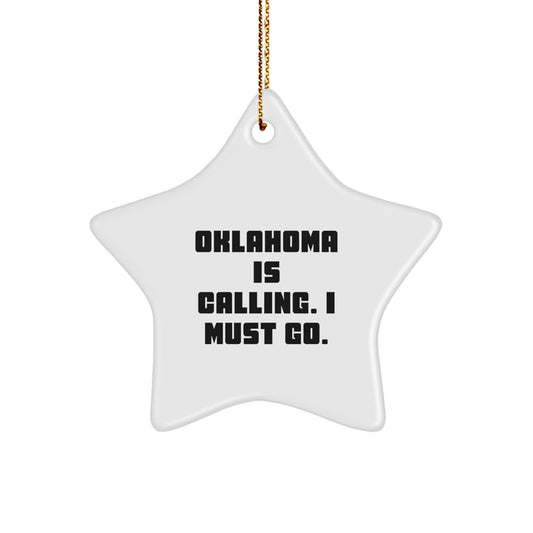 Funny Oklahoma Star Ornament Gifts from Friends for Family Members - Image 1