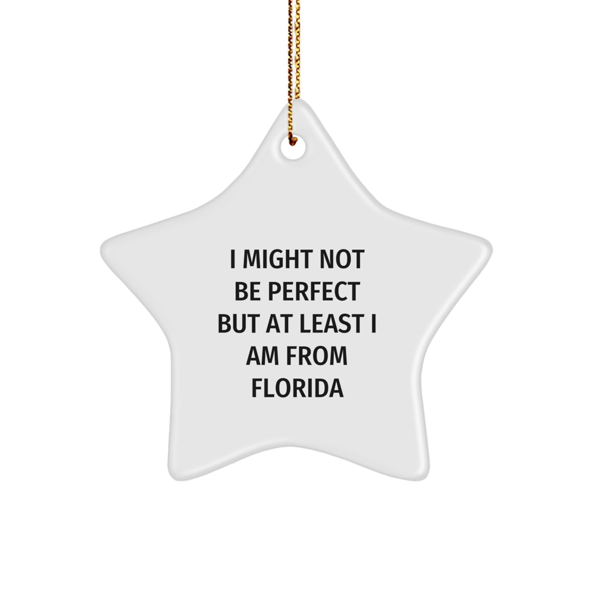 Florida Star Ornament Gifts from Friends to Family - Funny Quote I Might Not Be Perfect But At Least I Am From Florida Christmas Unique Gifts - Image 1