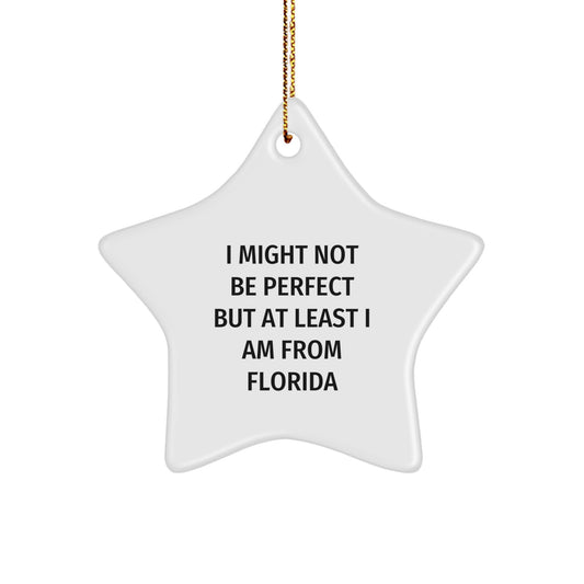 Florida Star Ornament Gifts from Friends to Family - Funny Quote I Might Not Be Perfect But At Least I Am From Florida Christmas Unique Gifts - Image 1