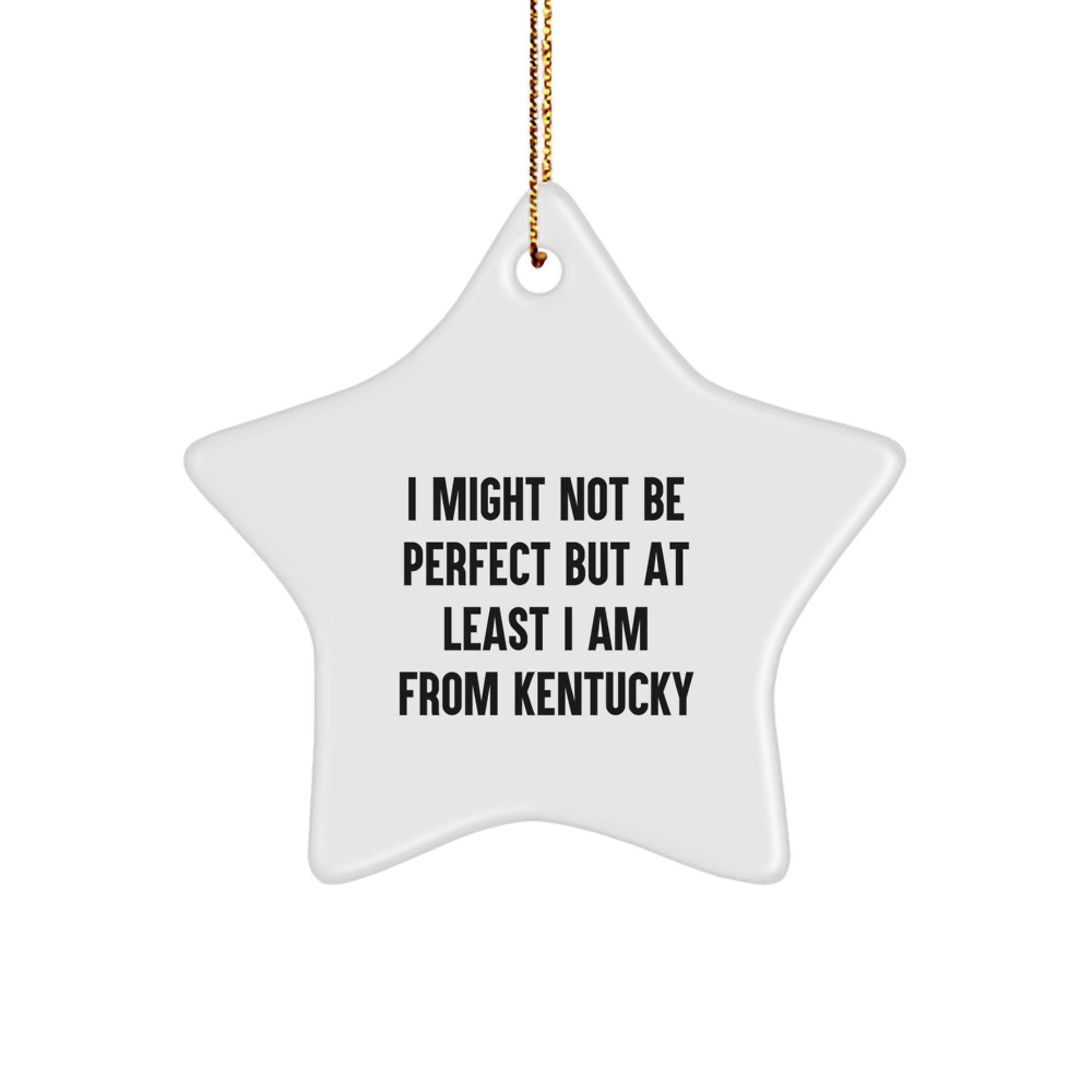 Funny Kentucky Star Ornament Gifts from Friends and Family for Kentucky Men and Women - I Might Not Be Perfect But At Least I Am From Kentucky Christmas Unique Gifts - Image 1