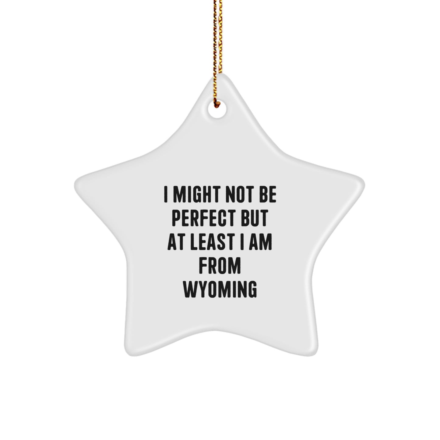 Wyoming Gifts from Friends to Family - I Might Not Be Perfect, But At Least I Am From Wyoming - Star Ornament, Christmas Unique Presents - Image 1