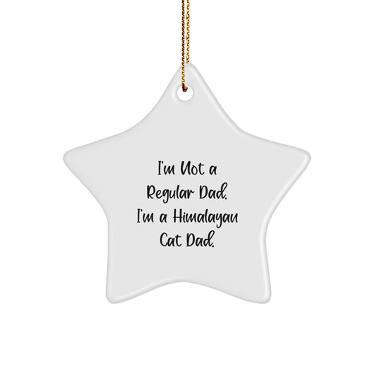 Funny Himalayan Cat Dad Gifts from Men to Friends for Christmas Unique Ornaments with Star Shape - Image 1