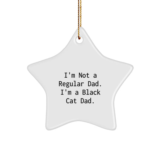 Funny Black Cat Dad Christmas Star Ornament, Gifts for Black Cat Lovers from Family, Star Shaped Decorations - Image 1