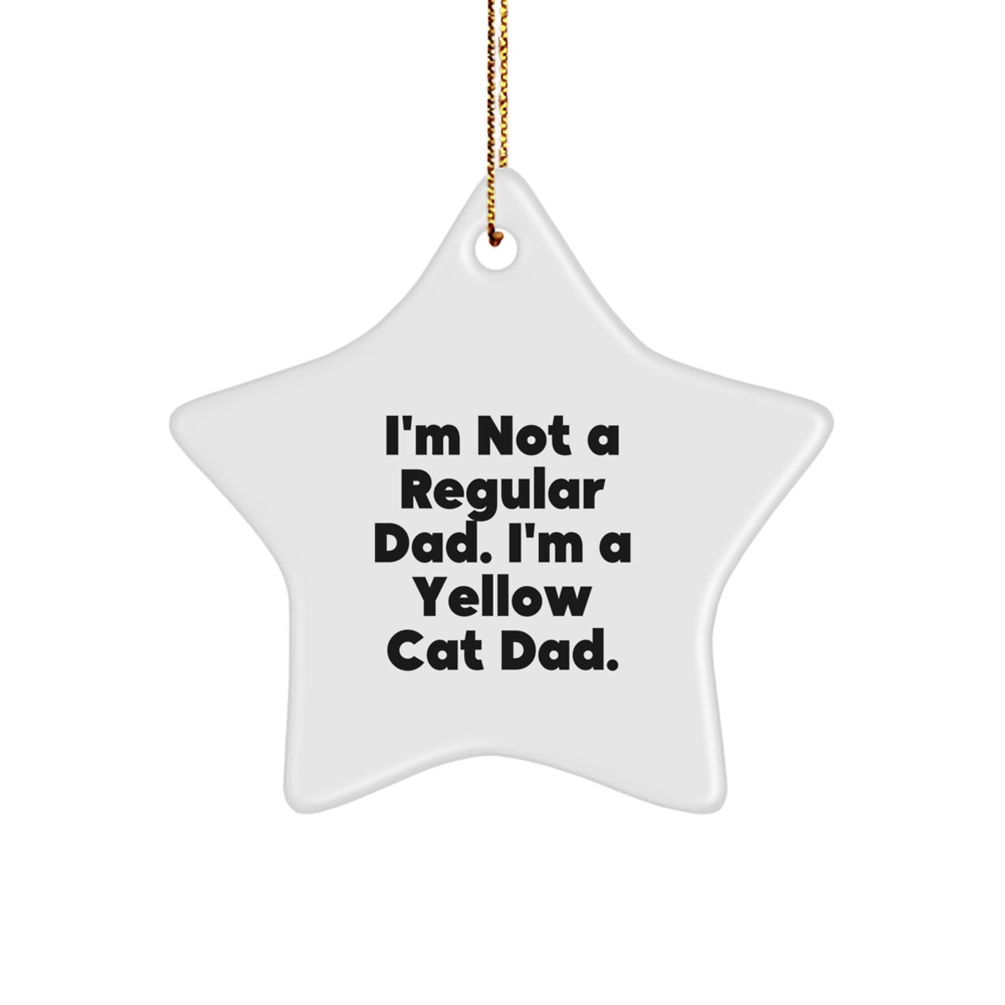 Funny Yellow Cat Dad Gifts from Men Christmas Unique Gifts for Yellow Cat Lover Star Ornament - Image 1