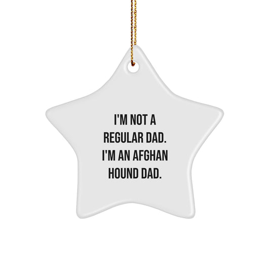 Funny Afghan Hound Dad Gifts from Men to Family - Unique Star Ornament for Christmas - Image 1