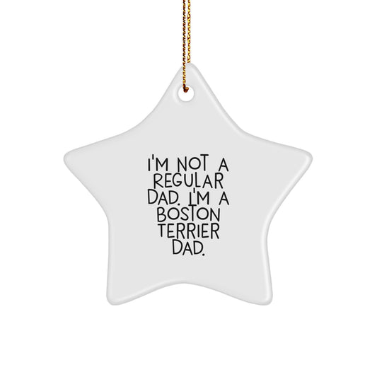 Funny Boston Terrier Dog Star Ornament Gifts from Dad for Christmas - Image 1